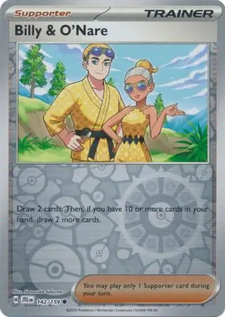 142/159 Billy and O'Nare Reverse Holo Journey Together Pokémon Card