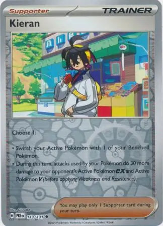 113/131 Kieran Reverse Holo Prismatic Evolutions Pokémon Card