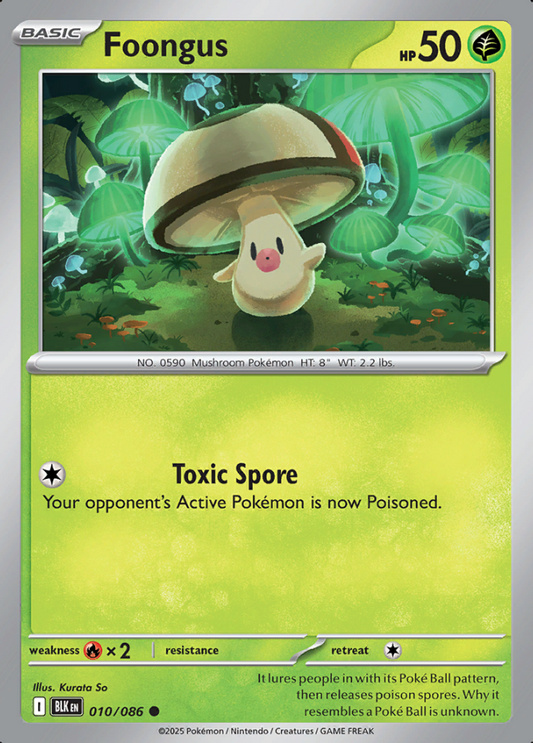 010/086 Foongus Black Bolt Pokémon Card