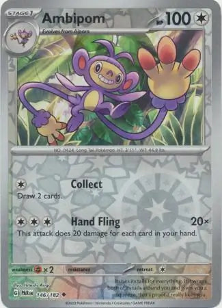 146/182 Ambipom Reverse Holo Paradox Rift Pokémon Card