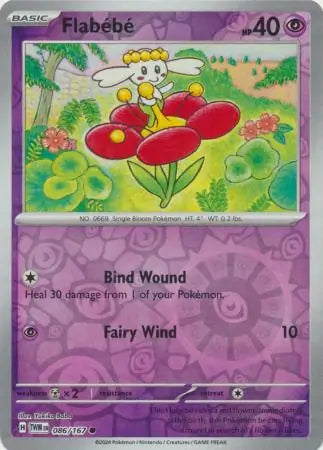 086/167 Flabebe Reverse Holo Twilight Masquerade Pokémon Card
