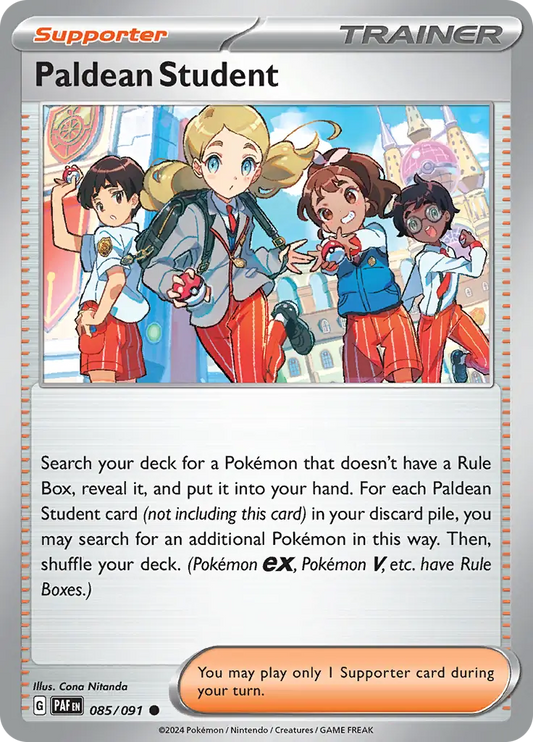085/091 Paldean Student Paldean Fates Pokémon Card