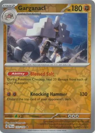 123/193 Garganacl Reverse Holo Paldea Evolved Pokémon Card