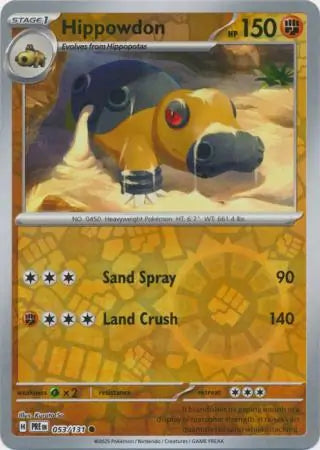 053/131 Hippowdon Reverse Holo Prismatic Evolutions Pokémon Card