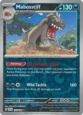 137/198 Mabosstiff Reverse Holo Scarlet & Violet Base Set Pokémon Card