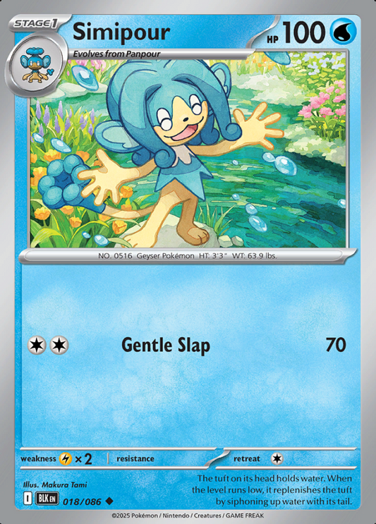 018/086 Simipour Black Bolt Pokémon Card