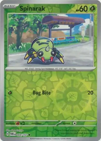 004/167 Spinarak Reverse Holo Twilight Masquerade Pokémon Card