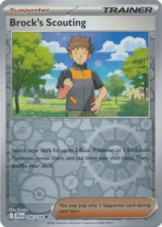 146/159 Brock's Scouting Reverse Holo Journey Together Pokémon Card