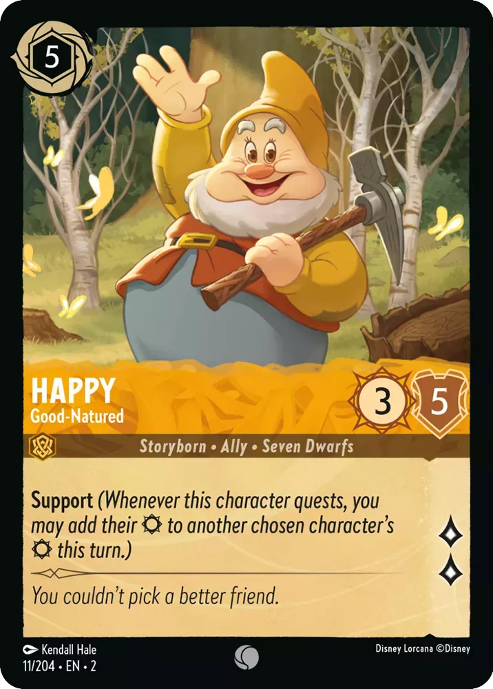 011/204 Happy - Good-Natured Disney Lorcana Rise Of The Floodborn Card