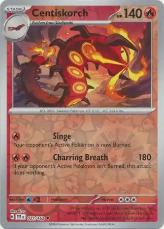 037/162 Centiskorch Reverse Holo Temporal Forces Pokémon Card