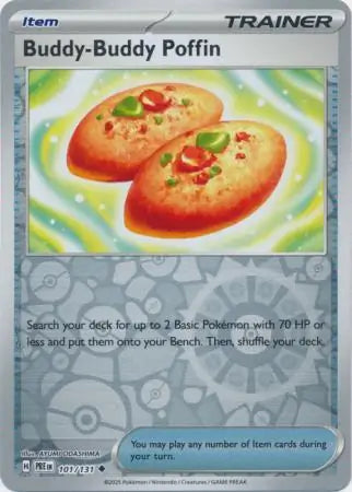 101/131 Buddy-Buddy Poffin Reverse Holo Prismatic Evolutions Pokémon Card