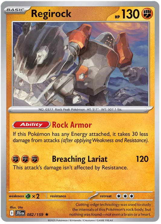 082/159 Regirock Journey Together Pokémon Card