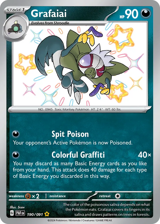 190/091 Grafaiai Paldean Fates Pokémon Card