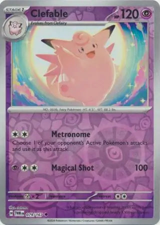 079/167 Clefable Reverse Holo Twilight Masquerade Pokémon Card