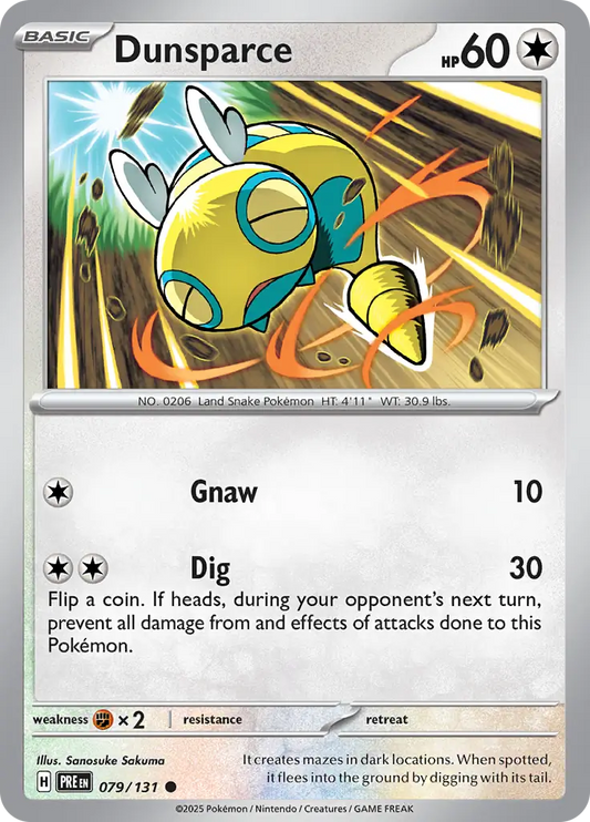 079/131 Dunsparce
Prismatic Evolutions Pokémon Card