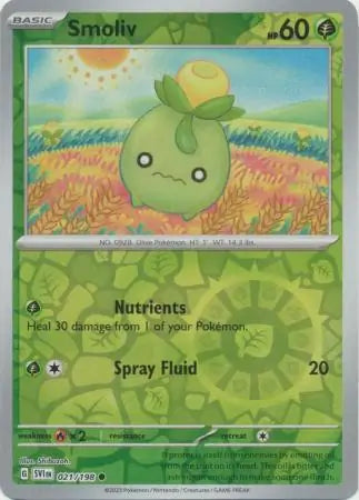 021/198 Smoliv Reverse Holo Scarlet & Violet Base Set Pokémon Card