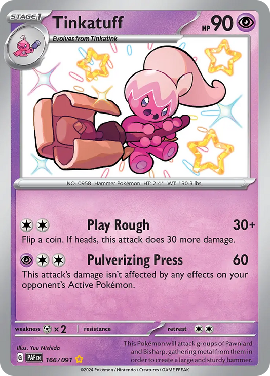 166/091 Tinkatuff Paldean Fates Pokémon Card