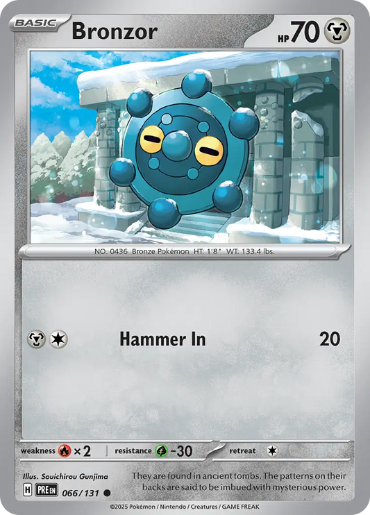 066/131 Bronzor Prismatic Evolutions Pokémon Card