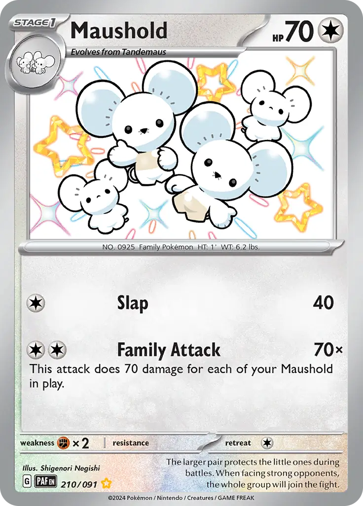 210/091 Maushold Paldean Fates Pokémon Card