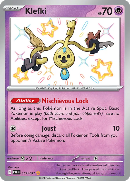 159/091 Klefki Paldean Fates Pokémon Card