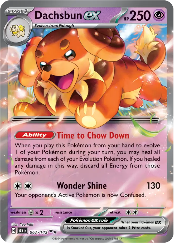 067/142 Dachsbun ex Stellar Crown Pokémon Card