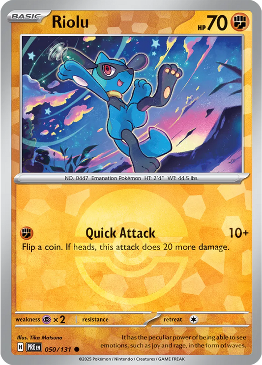 050/131 Riolu Poke Ball Holo Prismatic Evolutions Pokémon Card