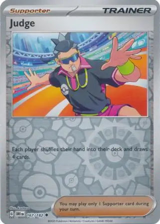 167/182 Judge Reverse Holo Destined Rivals Pokémon Card