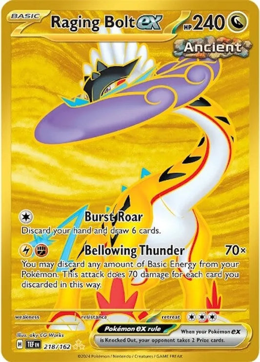 218/162 Raging Bolt ex Scarlet & Violet Temporal Forces Pokémon Card