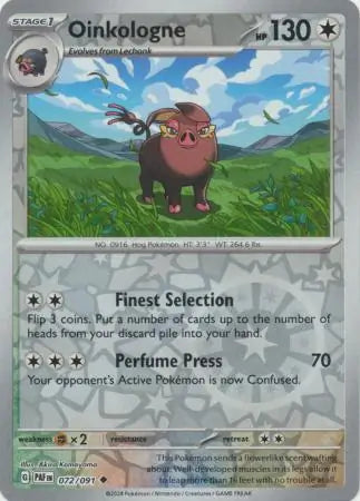 072/091 Oinkologne Reverse Holo Paldean Fates Pokémon Card