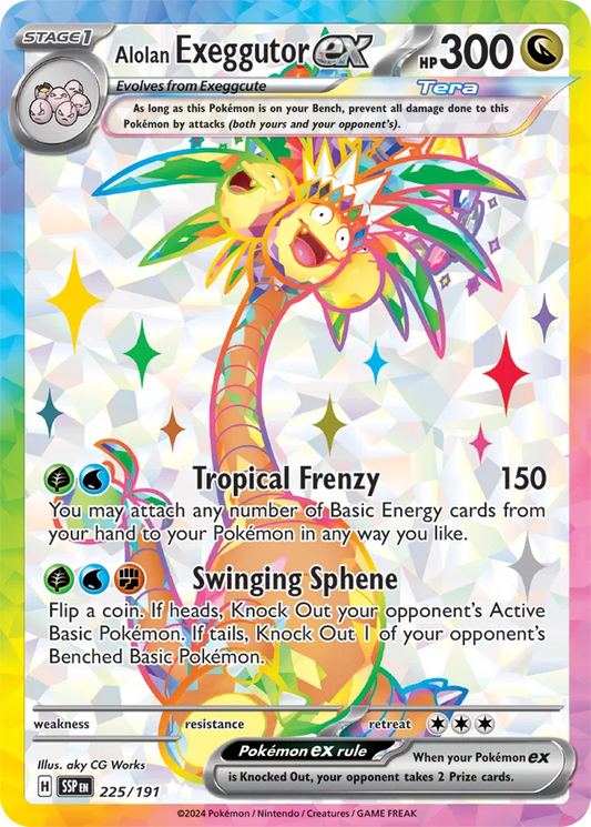 225/191 Alolan Exeggutor ex Surging Sparks Pokémon Card