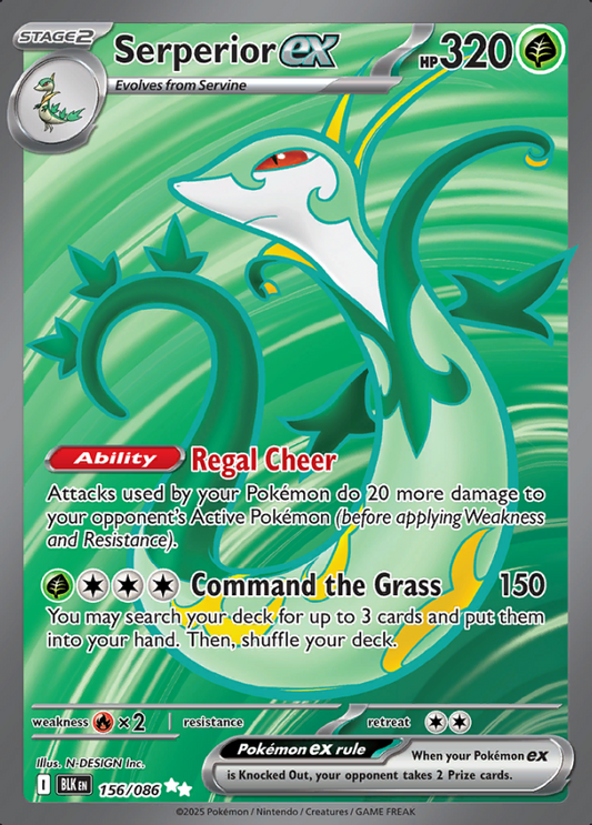 156/086 Serperior ex Ultra Rare Black Bolt Pokémon Card