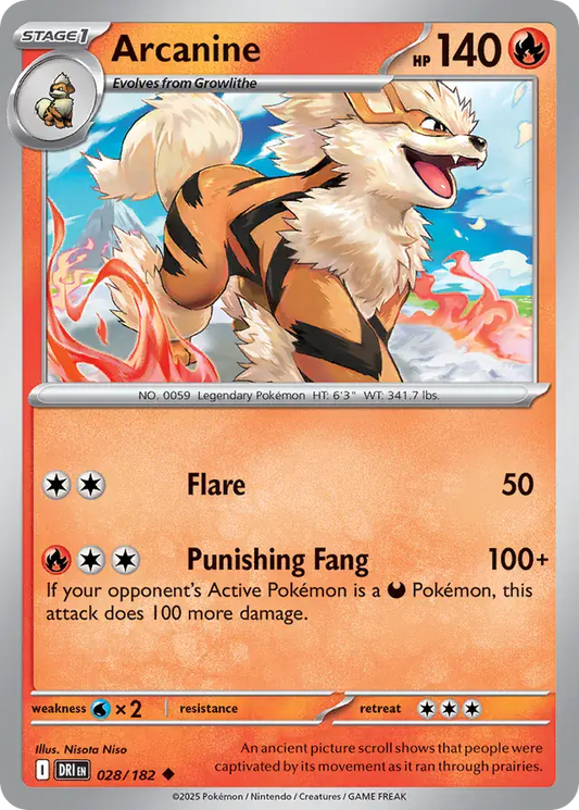 028/182 Arcanine Destined Rivals Pokémon Card