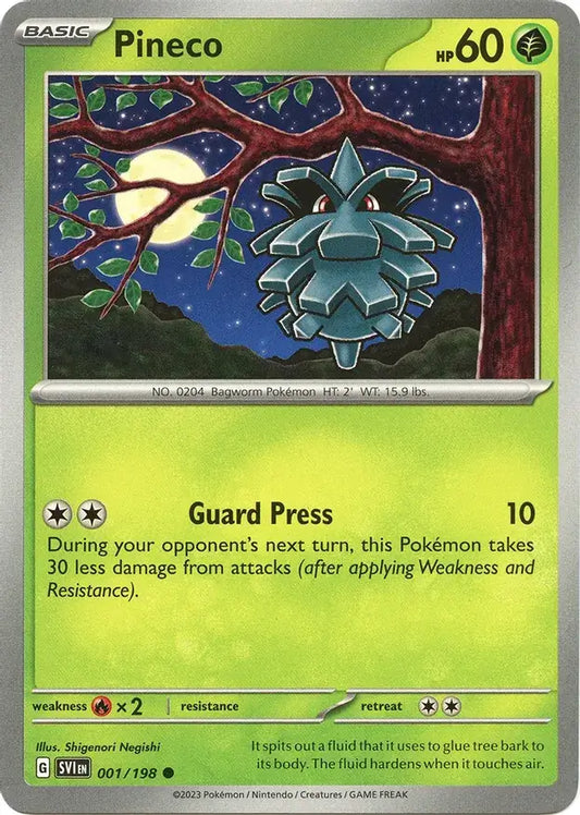 001/198 Pineco Scarlet & Violet Base Set Pokémon Card