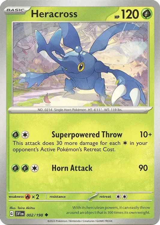 002/198 Heracross Scarlet & Violet Base Set Pokémon Card