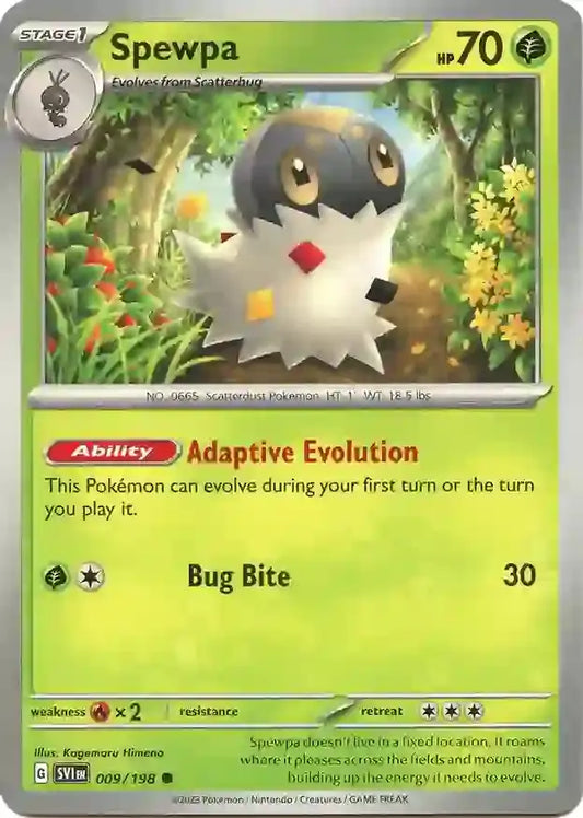 009/198 Spewpa Scarlet & Violet Base Set Pokémon Card