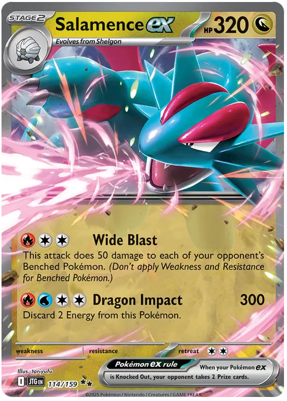 114/159 Salamence ex Journey Together Pokémon Card