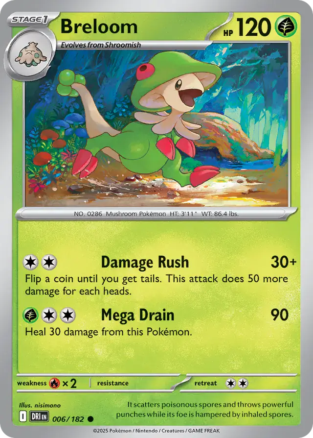 006/182 Breloom Destined Rivals Pokémon Card
