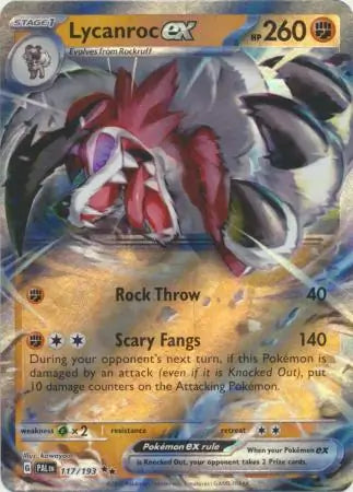 117/193 Lycanroc ex Paldea Evolved Pokémon Card