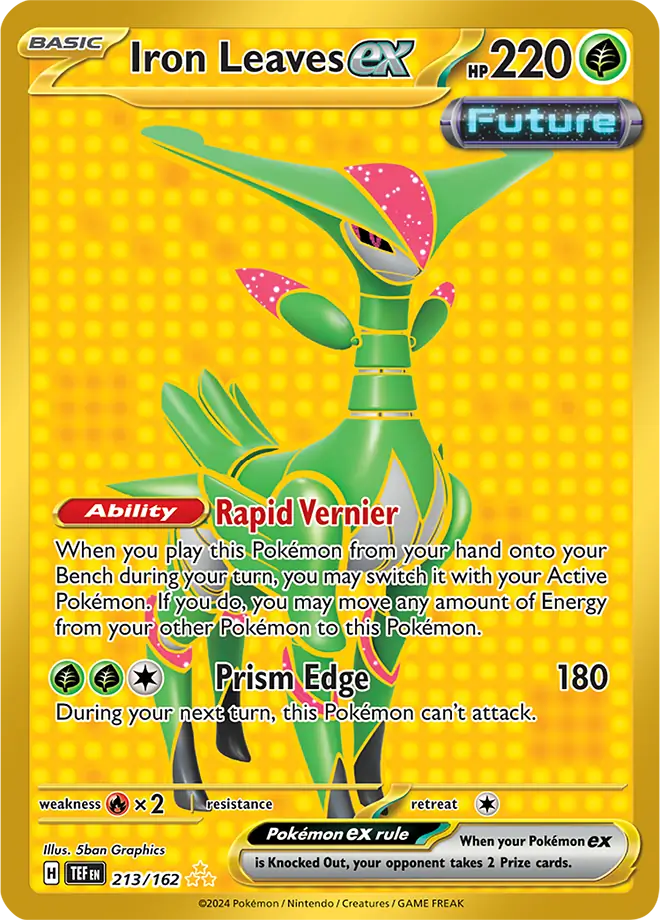 213/162 Iron Leaves ex Scarlet & Violet Temporal Forces Pokémon Card