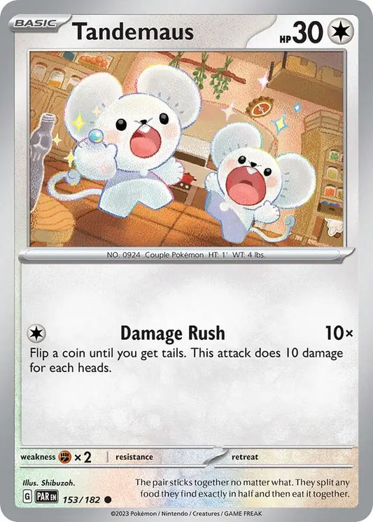 153/182 Tandemaus Paradox Rift Pokémon Card