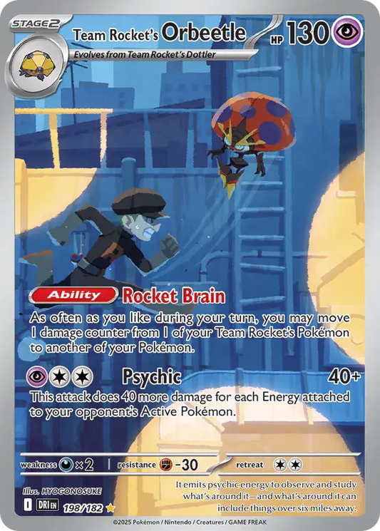 198/182 Team Rocket's Orbeetle Destined Rivals Pokémon Card