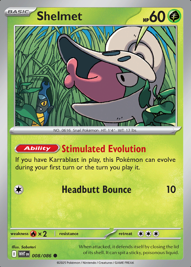 008/086 Shelmet White Flare Pokémon Card