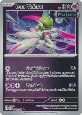 079/162 Iron Valiant Reverse Holo Temporal Forces Pokémon Card