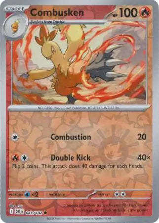 041/182 Combusken Reverse Holo Destined Rivals Pokémon Card
