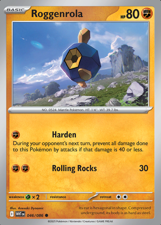 046/086 Roggenrola White Flare Pokémon Card