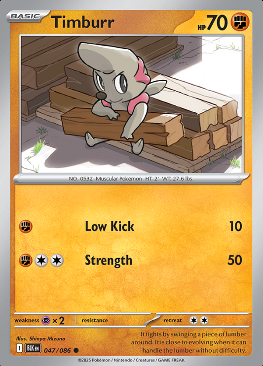 047/086 Timburr Black Bolt Pokémon Card