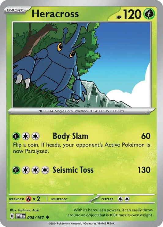 008/167 Heracross Twilight Masquerade Pokémon Card