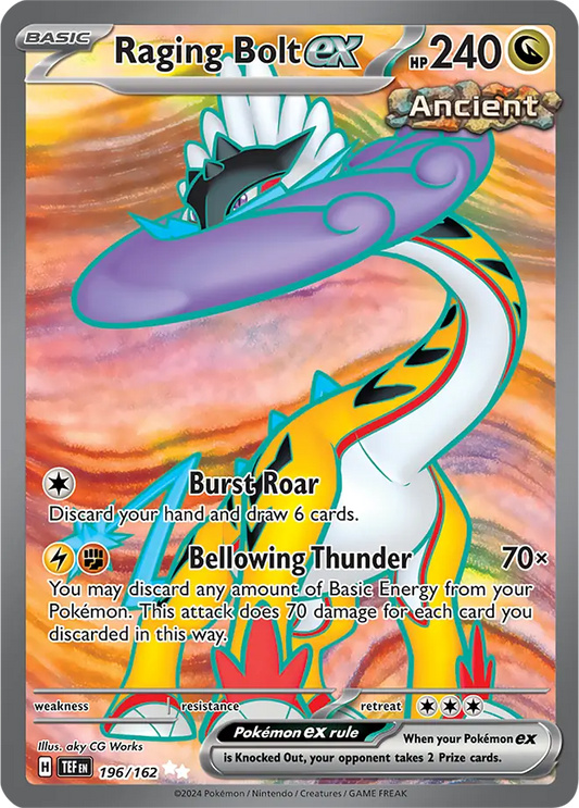 196/162 Raging Bolt ex Scarlet & Violet Temporal Forces Pokémon Card