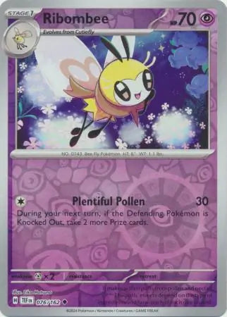 076/162 Ribombee Reverse Holo Temporal Forces Pokémon Card