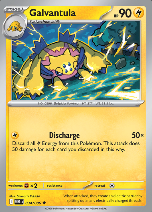 034/086 Galvantula White Flare Pokémon Card